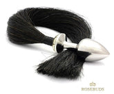 Rosebuds Tailbud XL Natural Horse Hair 48.5cm Black Steel Sex Toys